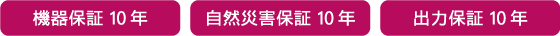 [機器保証10年]　[自然災害保証10年]　[出力保証10年]